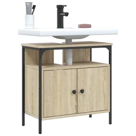 Mobile Lavabo Bagno Rovere Sonoma 60x30x60 cm Legno Multistrato