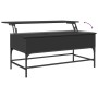 Tavolino Salotto Nero 100x50x45 cm Legno Multistrato e Metallo