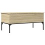 Tavolino Rovere Sonoma 100x50x45 cm Legno Multistrato e Metallo