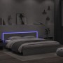 Giroletto con Testiera e LED Grigio Sonoma 200x200 cm