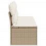 Divano da Giardino con Cuscini a 3 Posti Beige in Polyrattan