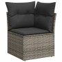 Set Divani da Giardino 12 pz con Cuscini Grigio in Polyrattan