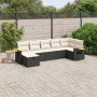 Set Divani da Giardino con Cuscini 7pz Nero Polyrattan