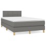 Giroletto a Molle con Materasso Grigio Scuro 120x200 cm Tessuto