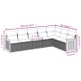 Set Divani da Giardino con Cuscini 7pz Nero Polyrattan