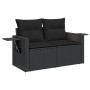 Set Divani da Giardino 4 pz con Cuscini Nero in Polyrattan