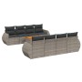 Set Divano da Giardino 9 pz con Cuscini Grigio in Polyrattan