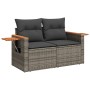 Set Divani da Giardino 7 pz con Cuscini Grigio in Polyrattan