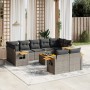 Set Divano da Giardino 10 pz con Cuscini Grigio in Polyrattan