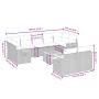 Set Divano da Giardino 10 pz con Cuscini Grigio in Polyrattan