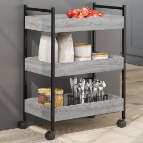 Carrello da Cucina Grigio Sonoma 50x30x70 cm Legno Multistrato