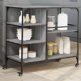 Carrello Cucina Grigio Sonoma 100x45x89,5 cm Legno Multistrato