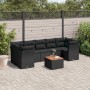 Set Divani da Giardino con Cuscini 8 pz Nero in Polyrattan