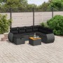 Set Divani da Giardino con Cuscini 8 pz Nero in Polyrattan