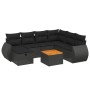 Set Divani da Giardino con Cuscini 8 pz Nero in Polyrattan