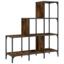 Libreria Rovere Fumo 92x30x102 cm Legno Multistrato e Metallo