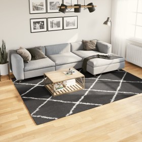 Tappeto Shaggy PAMPLONA a Pelo Lungo Nero e Crema 200x280 cm