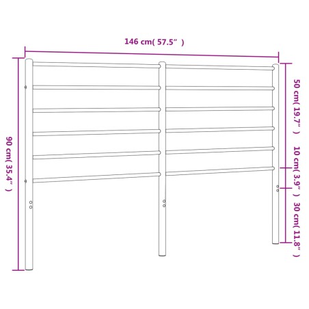 Testiera in Metallo Nero 140 cm