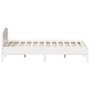 Giroletto con Testiera Bianco 200x200 cm Legno Massello di Pino