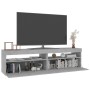 Mobili Porta TV con Luci LED 2 pz Grigio Cemento 75x35x40 cm