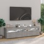 Mobili Porta TV con Luci LED 2 pz Grigio Cemento 75x35x40 cm