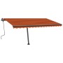 Tenda da Sole Retrattile Manuale LED 400x300 cm Arancio Marrone