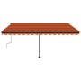 Tenda da Sole Retrattile Manuale LED 400x300 cm Arancio Marrone