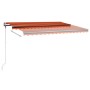 Tenda da Sole Retrattile Manuale LED 400x300 cm Arancio Marrone