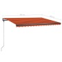 Tenda da Sole Retrattile Manuale LED 400x300 cm Arancio Marrone