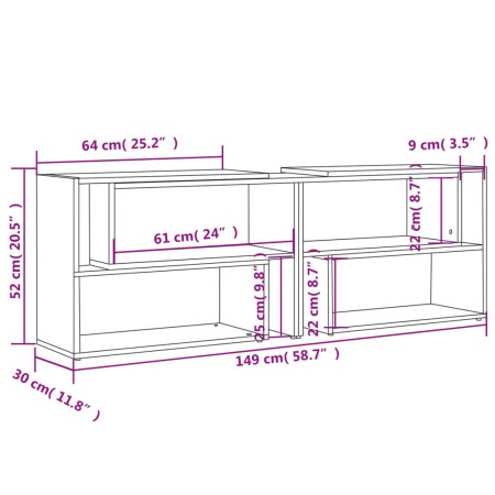 Mobile Porta TV Bianco 149x30x52 cm in Legno Multistrato