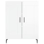 Credenza Bianco Lucido 69,5x34x180 cm in Legno Multistrato