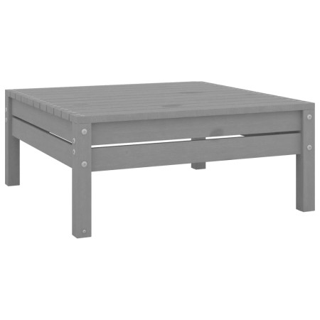 Set Salotto da Giardino 12 pz in Legno Massello di Pino Grigio