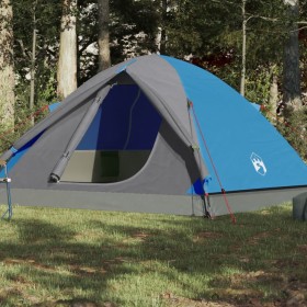 Tenda da Campeggio a Cupola per 6 Persone Blu Impermeabile