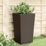 Fioriere da Giardino 2 pz Marrone 32,5x32,5x57 cm in PP