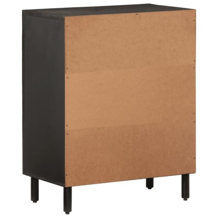 Credenza Nera 60x33x75 cm in Legno Massello di Mango