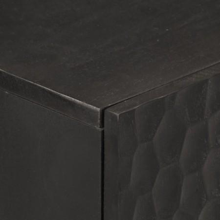 Credenza Nera 60x33x75 cm in Legno Massello di Mango