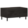 Tavolino da Salotto Nero 80x50x40 cm in Legno Massello di Mango