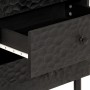 Comodino Nero 50x33x60 cm in Legno Massello di Mango