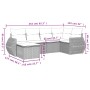 Set Divano da Giardino 6 pz con Cuscini Grigio in Polyrattan