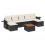 Set Divani da Giardino con Cuscini 8 pz Nero in Polyrattan