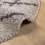 Tappeto Shaggy PAMPLONA a Pelo Lungo Beige e Antracite Ø 280 cm