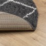 Tappeto Shaggy PAMPLONA a Pelo Lungo Nero e Crema Ø 160 cm