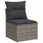 Set Divani da Giardino 7 pz con Cuscini Grigio in Polyrattan