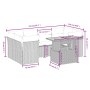 Set Divani da Giardino con Cuscini 7pz Nero Polyrattan