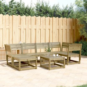 Set Divani da Giardino 6 pz in Legno Impregnato di Pino