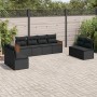 Set Divani da Giardino con Cuscini 8 pz Nero in Polyrattan