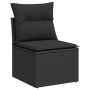 Set Divani da Giardino 12 pz con Cuscini Nero in Polyrattan