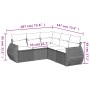 Set Divano da Giardino 5 pz con Cuscini Grigio in Polyrattan