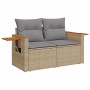 Set Divano da Giardino 8 pz con Cuscini Beige in Polyrattan