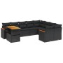 Set Divani da Giardino 10pz con Cuscini in Polyrattan Nero